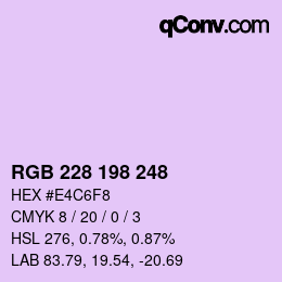 カラーコード: RGB 228 198 248 | qconv.com