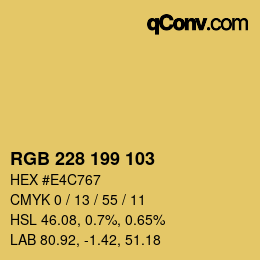 Color code: RGB 228 199 103 | qconv.com