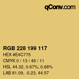 カラーコード: RGB 228 199 117 | qconv.com