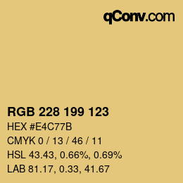 颜色代码: RGB 228 199 123 | qconv.com