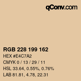 Color code: RGB 228 199 162 | qconv.com