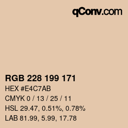 カラーコード: RGB 228 199 171 | qconv.com