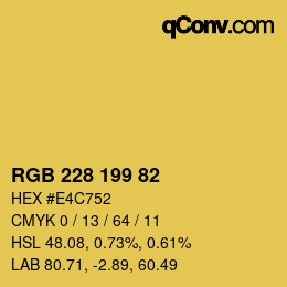 Color code: RGB 228 199 82 | qconv.com