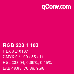 Color code: RGB 228 1 103 | qconv.com