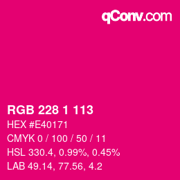 Color code: RGB 228 1 113 | qconv.com