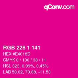 Color code: RGB 228 1 141 | qconv.com