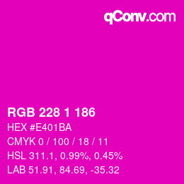 カラーコード: RGB 228 1 186 | qconv.com