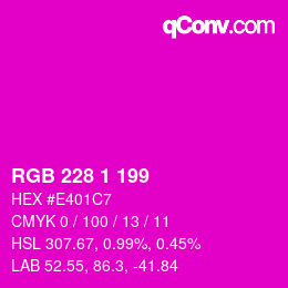 カラーコード: RGB 228 1 199 | qconv.com