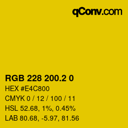 カラーコード: RGB 228 200.2 0 | qconv.com