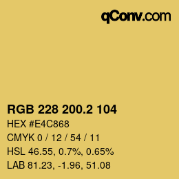 カラーコード: RGB 228 200.2 104 | qconv.com