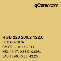 カラーコード: RGB 228 200.2 122.6 | qconv.com