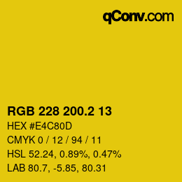 カラーコード: RGB 228 200.2 13 | qconv.com
