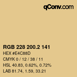 Color code: RGB 228 200.2 141 | qconv.com