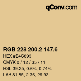 カラーコード: RGB 228 200.2 147.6 | qconv.com