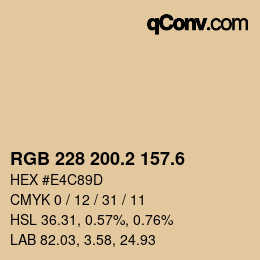 カラーコード: RGB 228 200.2 157.6 | qconv.com