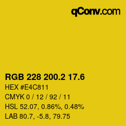 カラーコード: RGB 228 200.2 17.6 | qconv.com