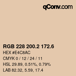カラーコード: RGB 228 200.2 172.6 | qconv.com