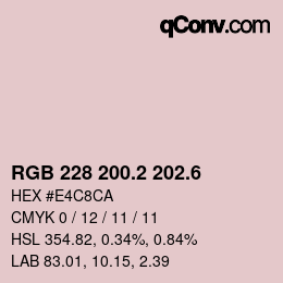 カラーコード: RGB 228 200.2 202.6 | qconv.com