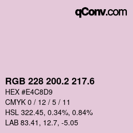 カラーコード: RGB 228 200.2 217.6 | qconv.com