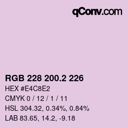 カラーコード: RGB 228 200.2 226 | qconv.com