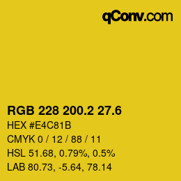 カラーコード: RGB 228 200.2 27.6 | qconv.com