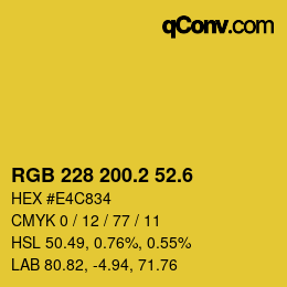 カラーコード: RGB 228 200.2 52.6 | qconv.com