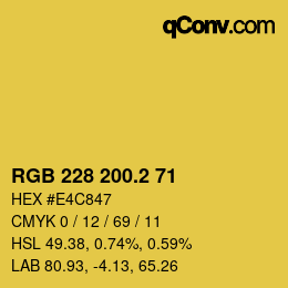 カラーコード: RGB 228 200.2 71 | qconv.com