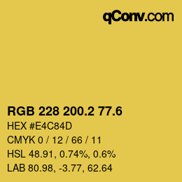 カラーコード: RGB 228 200.2 77.6 | qconv.com