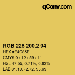 カラーコード: RGB 228 200.2 94 | qconv.com