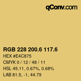 カラーコード: RGB 228 200.6 117.6 | qconv.com