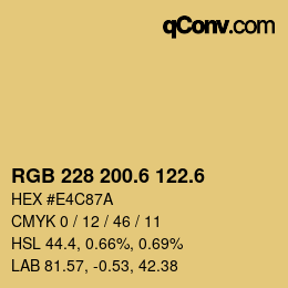 カラーコード: RGB 228 200.6 122.6 | qconv.com