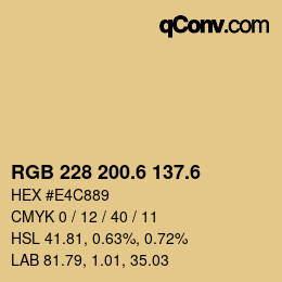 カラーコード: RGB 228 200.6 137.6 | qconv.com