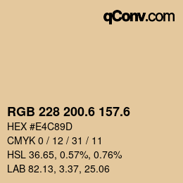 カラーコード: RGB 228 200.6 157.6 | qconv.com