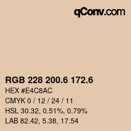 カラーコード: RGB 228 200.6 172.6 | qconv.com