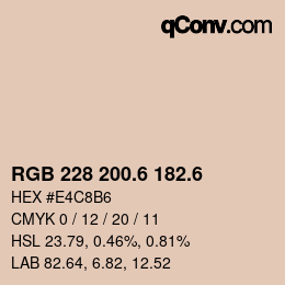 カラーコード: RGB 228 200.6 182.6 | qconv.com
