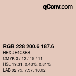 カラーコード: RGB 228 200.6 187.6 | qconv.com