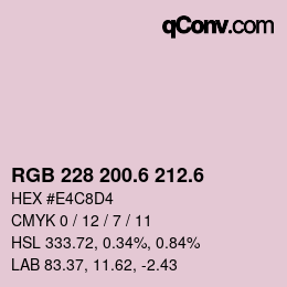 カラーコード: RGB 228 200.6 212.6 | qconv.com