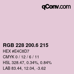 カラーコード: RGB 228 200.6 215 | qconv.com