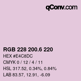 カラーコード: RGB 228 200.6 220 | qconv.com