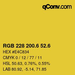 カラーコード: RGB 228 200.6 52.6 | qconv.com