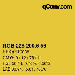 カラーコード: RGB 228 200.6 56 | qconv.com