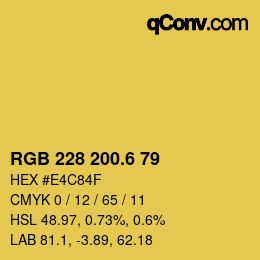 カラーコード: RGB 228 200.6 79 | qconv.com