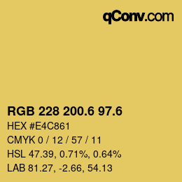 カラーコード: RGB 228 200.6 97.6 | qconv.com