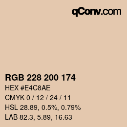 カラーコード: RGB 228 200 174 | qconv.com