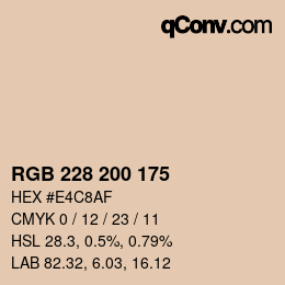 Color code: RGB 228 200 175 | qconv.com