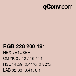 カラーコード: RGB 228 200 191 | qconv.com