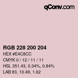 Color code: RGB 228 200 204 | qconv.com