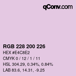 Color code: RGB 228 200 226 | qconv.com