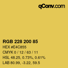 カラーコード: RGB 228 200 85 | qconv.com
