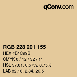 Color code: RGB 228 201 155 | qconv.com